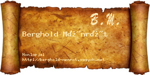 Berghold Ménrót névjegykártya